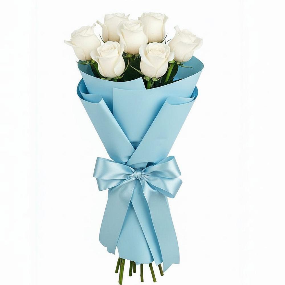Букет 7 белых роз Проуд в Калининце