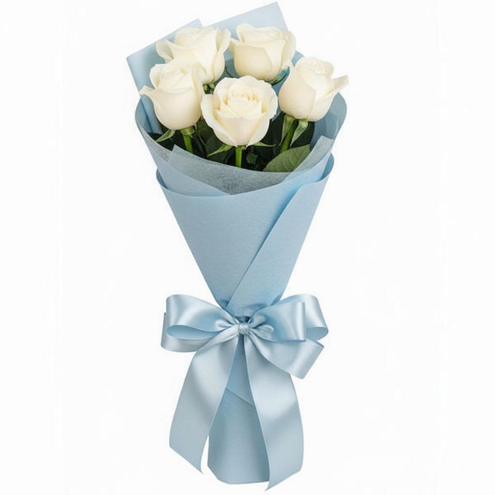 Букет 5 Белых роз Проуд в Калининце
