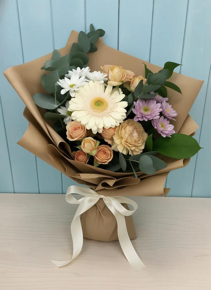 Букет цветов из: Герберы и Хризантемы в Калининце
