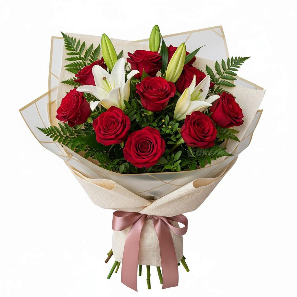 Букет цветов из: Лилии и Розы в Калининце