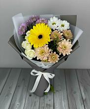 Букет цветов из:  Розы, Герберы и Хризантемы #REPLACE_PRED# Калининце