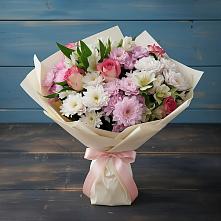 Букет цветов из:  Хризантемы, Альстромерии и Розы в Калининце