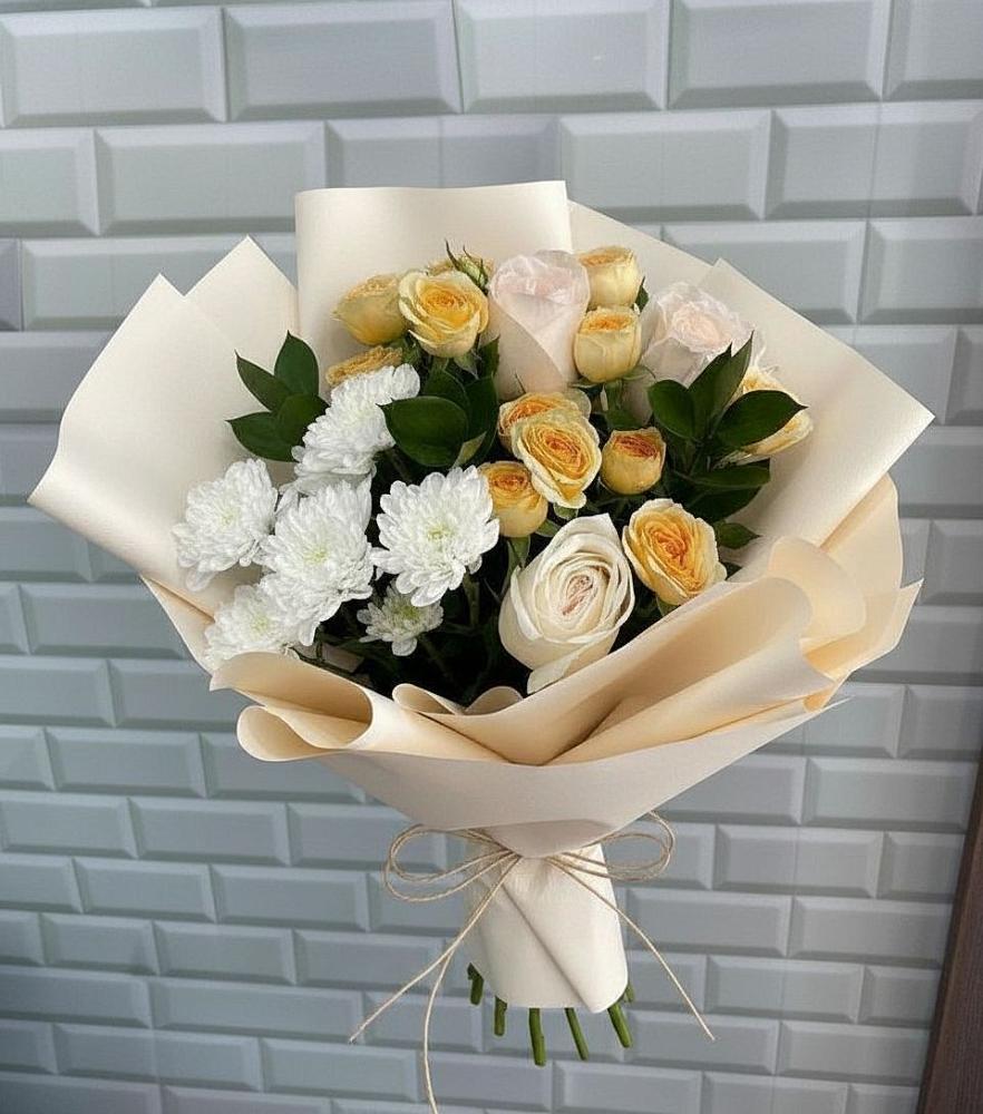 Букет цветов из: Розы и Хризантемы в Калининце
