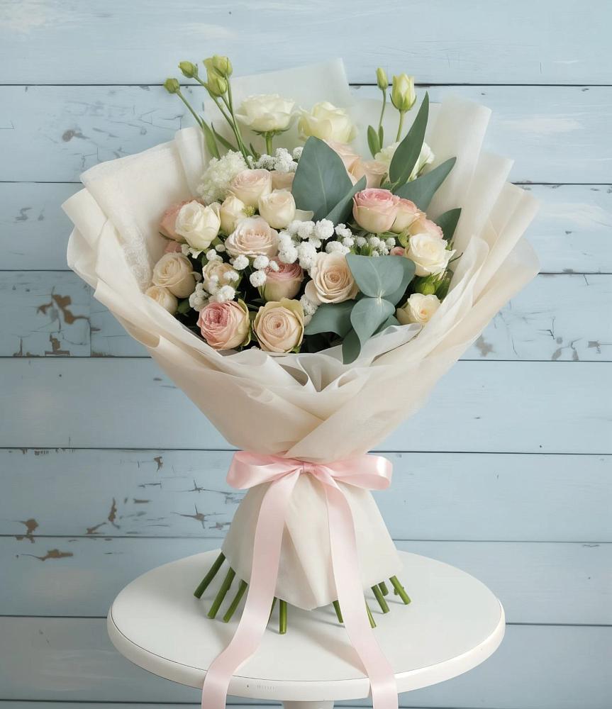 Букет цветов из: Розы и Лизиантусы в Калининце