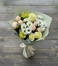 Букет цветов из:  Альстромерии, Розы и Хризантемы в Калининце