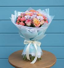 Букет цветов из:  Хризантемы и Розы в Калининце